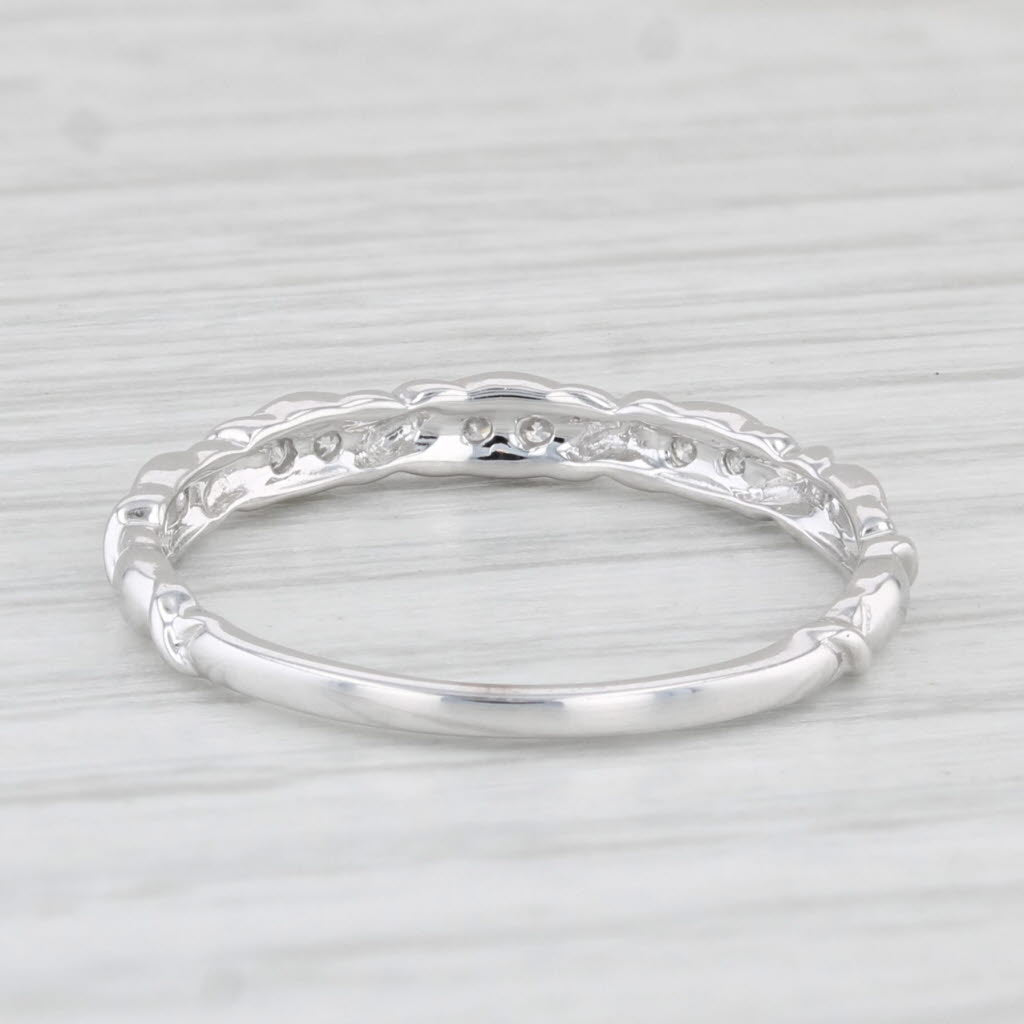 Light Gray Diamond Wedding Band 10k White Gold Size 7 Stackable Band