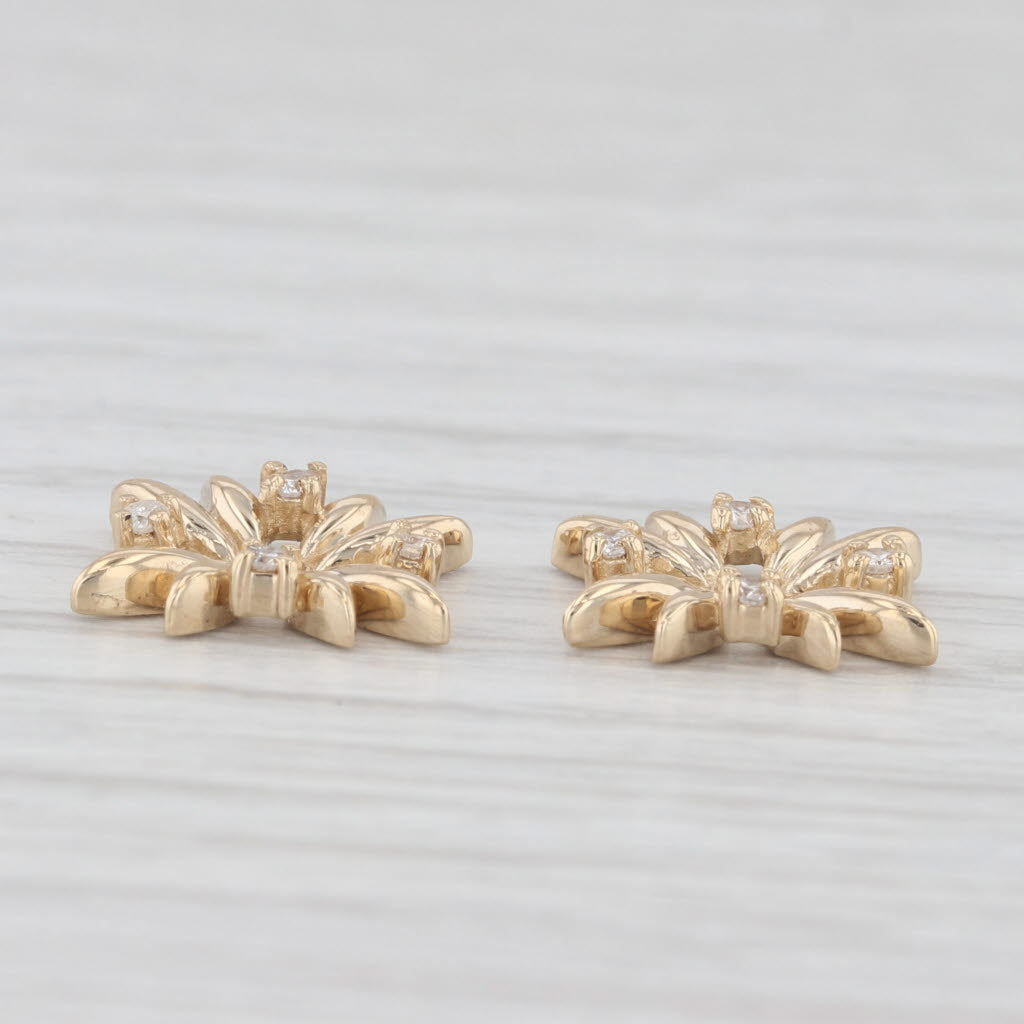 Light Gray 0.12ctw Diamond Earring Jacket for Stud Earrings 14k Yellow Gold
