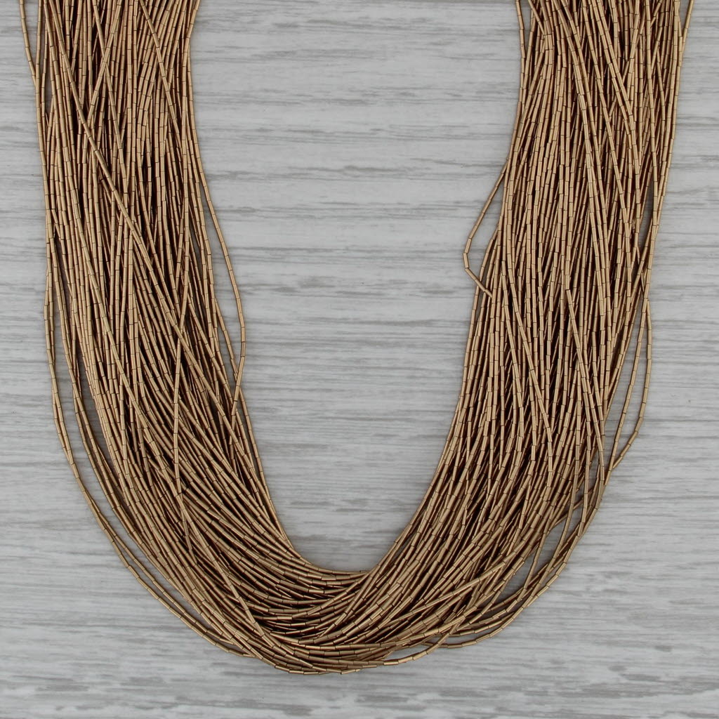 100 Strand Liquid Necklace Heishi Bead Native American 12k Gold Filled 19.75"