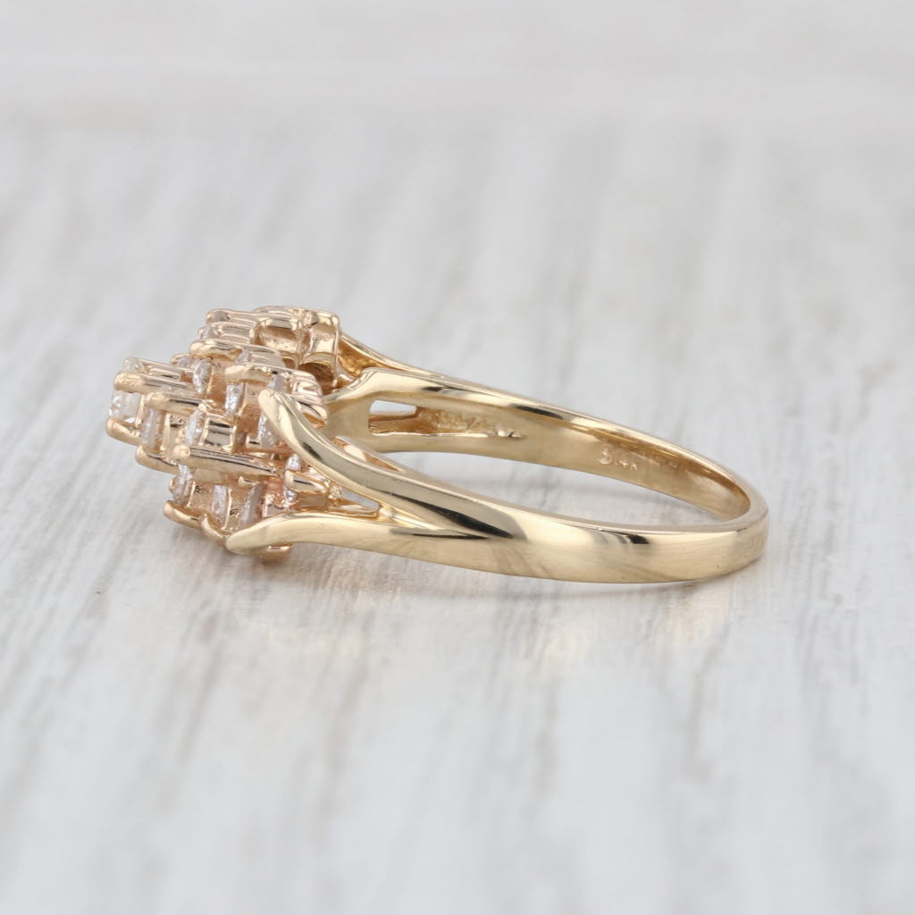 1.85ctw Diamond Rows Ring 14k Yellow Gold Size 9.75 Bridal