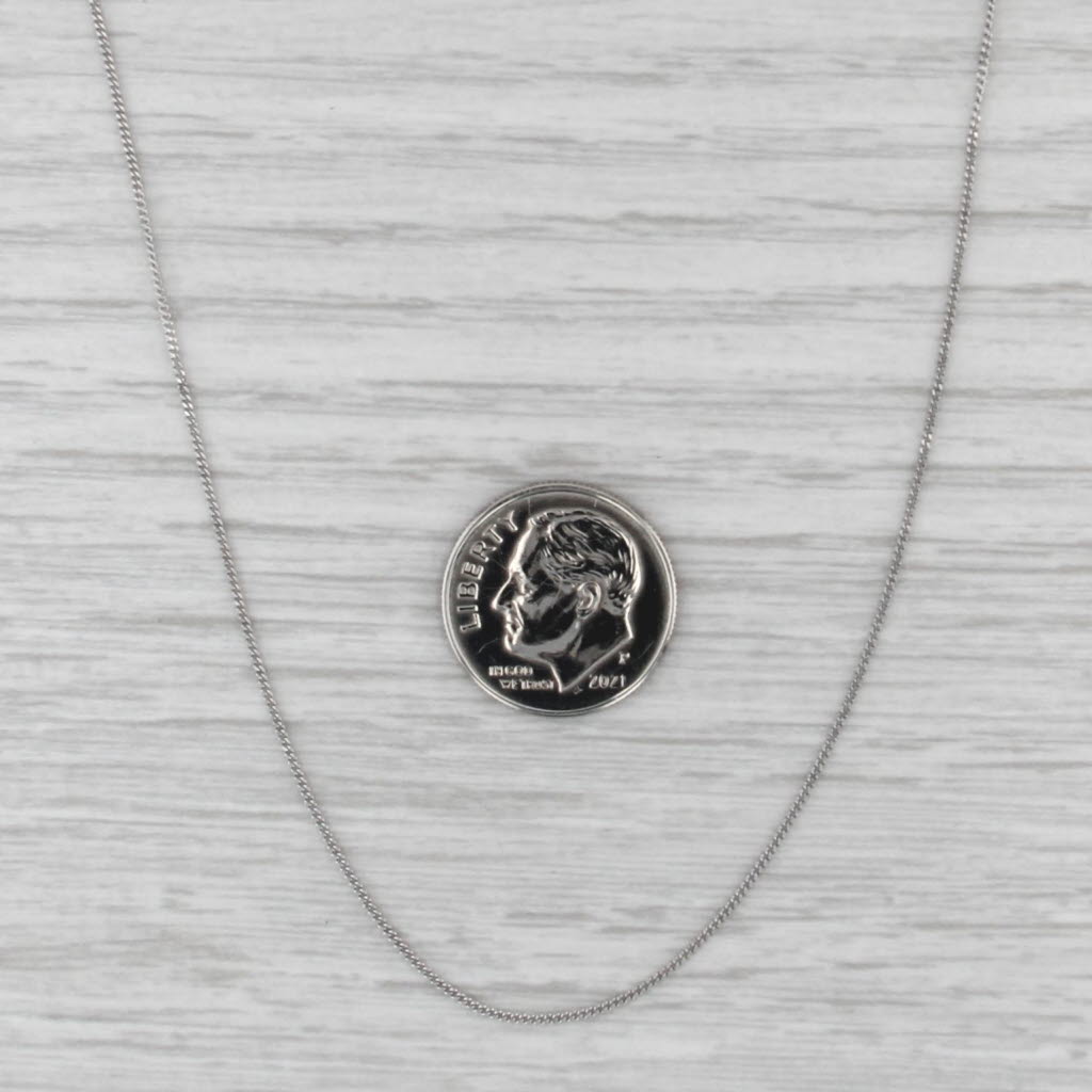 18" 0.8 Curb Chain Necklace 14k White Gold
