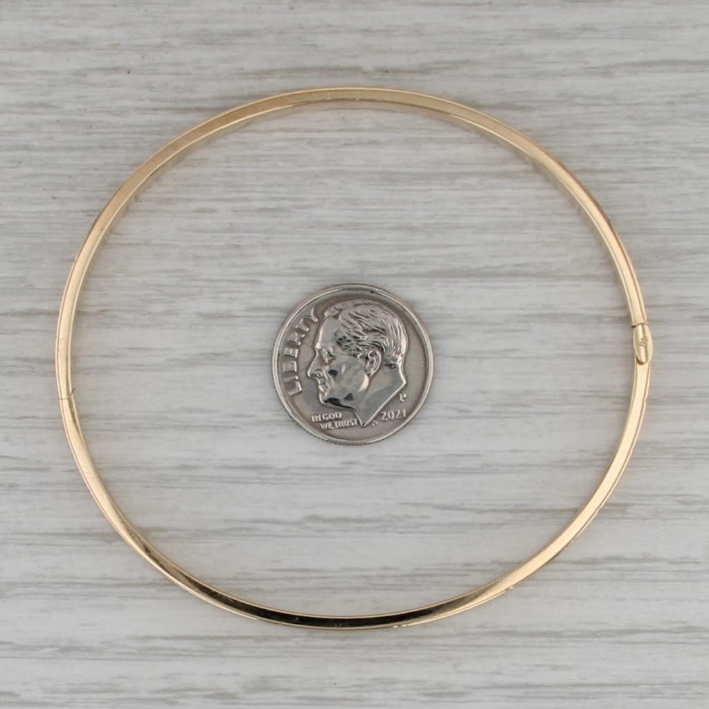 7.25" Patterned Bangle Bracelet 14k Yellow Gold 4.7mm