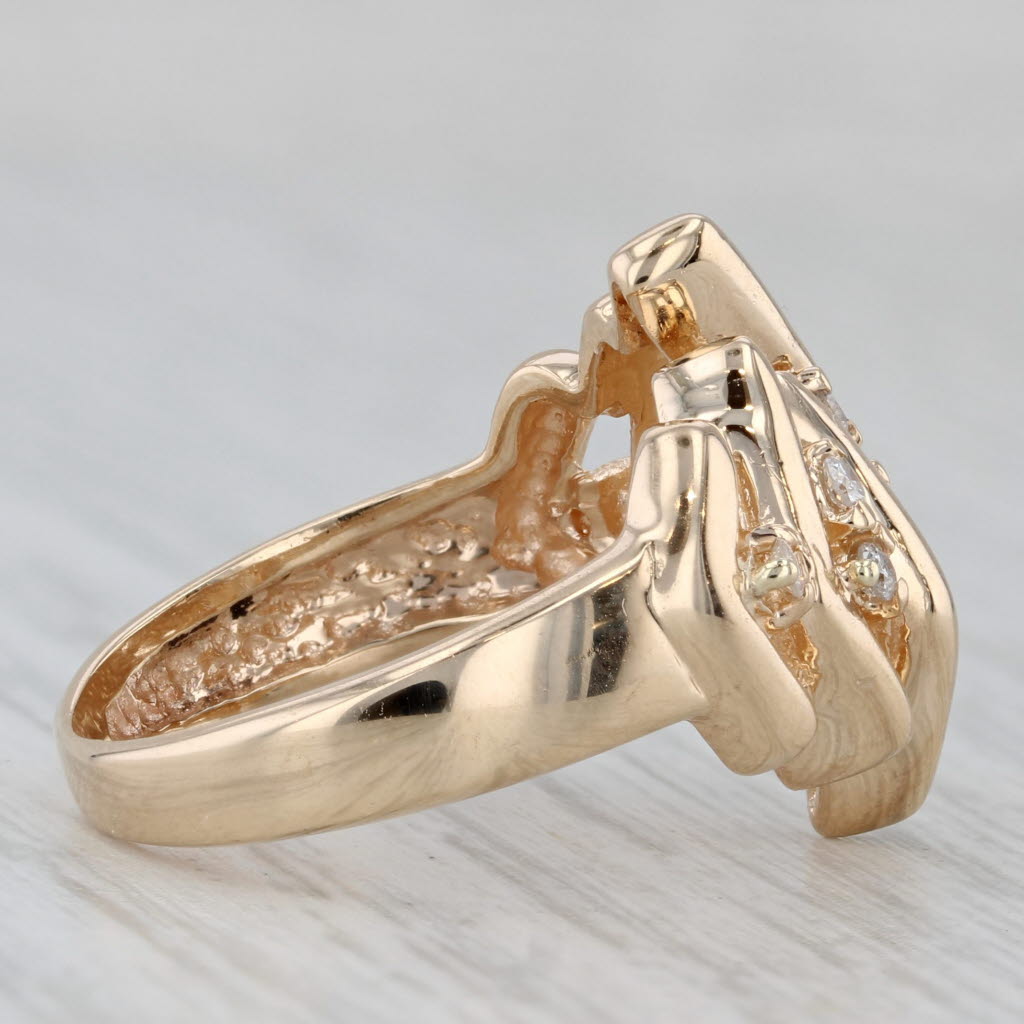 Gray 0.16ctw Diamond Ring 14k Yellow Gold Size 5.75