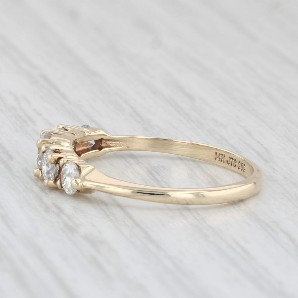 Light Gray 0.75ctw Diamond Wedding Band 14k Yellow Gold Size 6.5 Stackable Anniversary Band