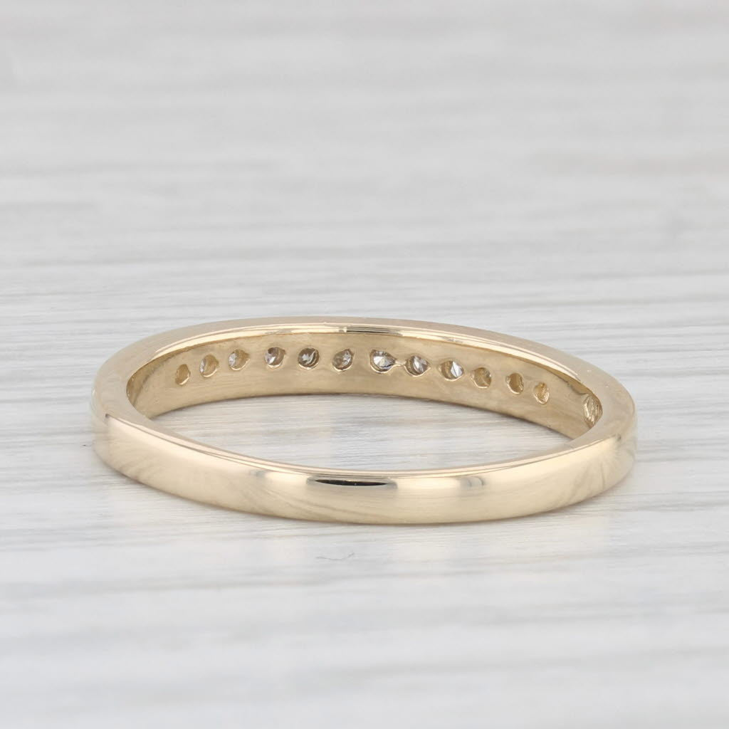 Light Gray 0.25ctw Diamond Wedding Band 14k Yellow Gold Sz 6.25 Stackable Anniversary Ring