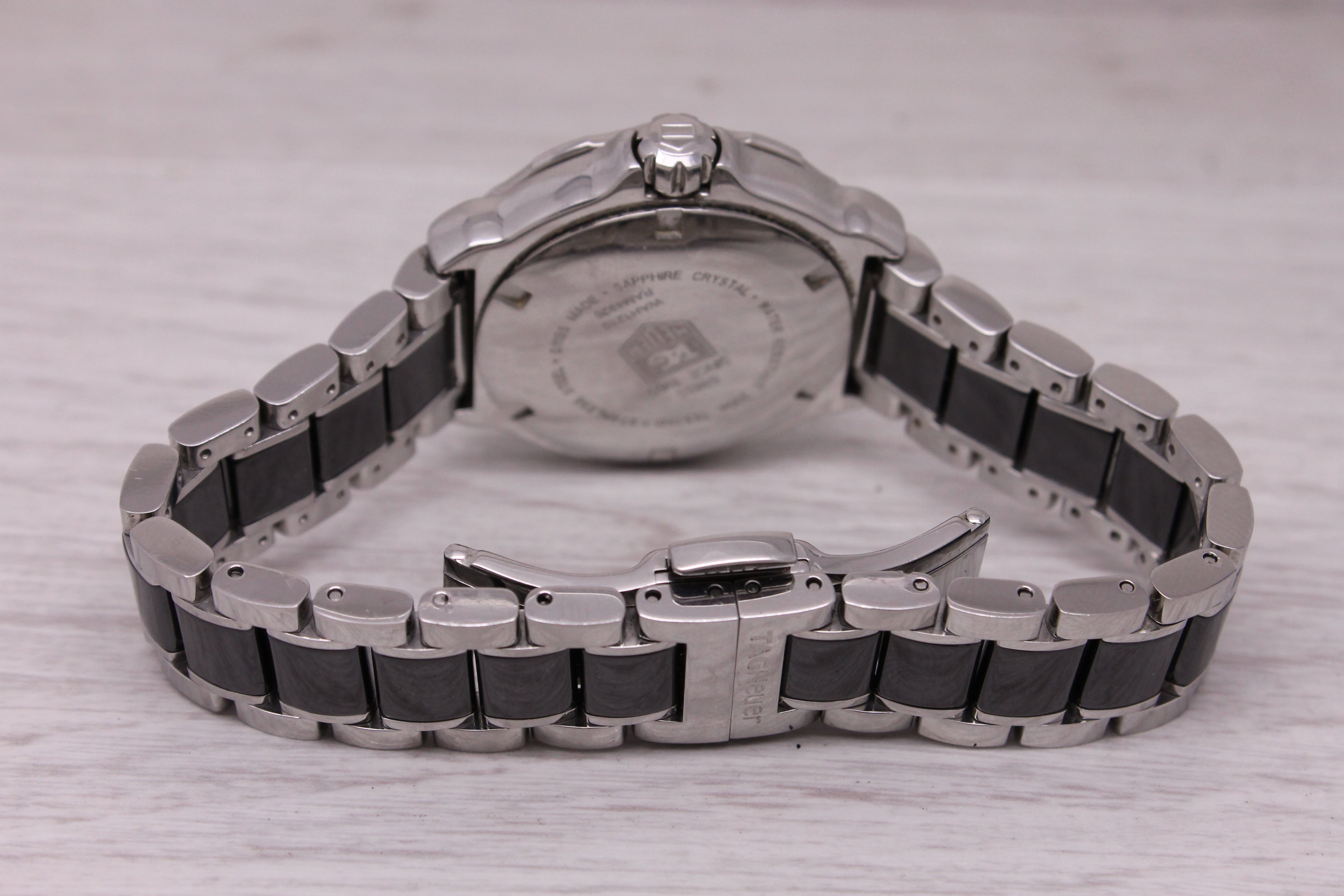Dark Gray Tag Heuer Ladies Formula 1 WAH1210 35mm Steel & Ceramic Quartz Watch Box Tag