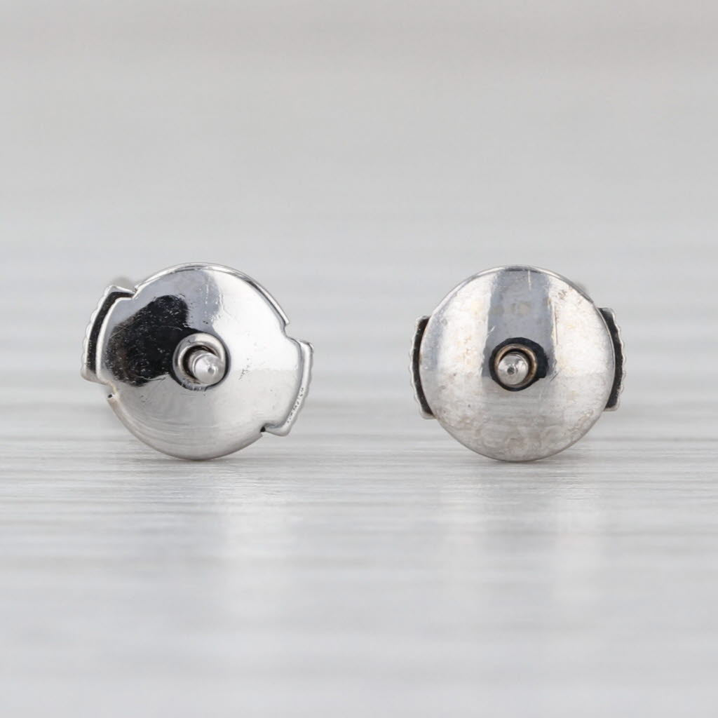 0.50ctw Round Solitaire Diamond Stud Earrings 14k White Gold Clutch Backs Studs