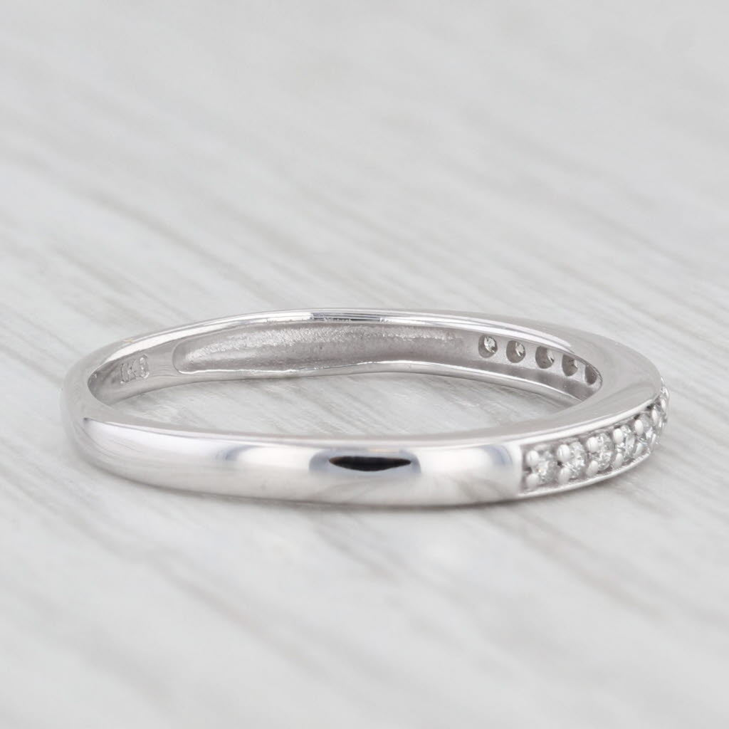 Light Gray Diamond Wedding Band 10k White Gold Size 5.25 Stackable Ring