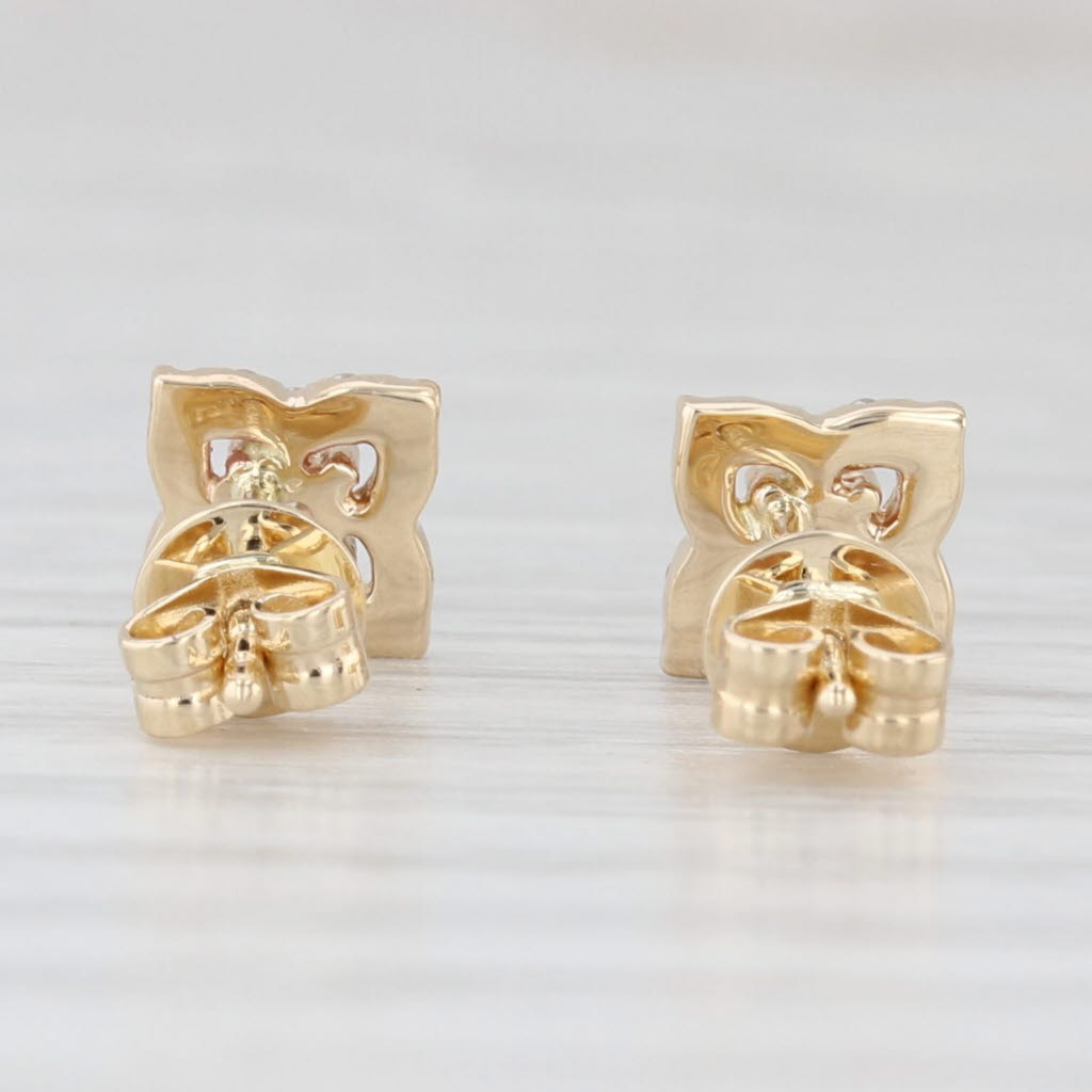 Light Gray New 0.24ctw Lab Grown Diamond Halo Stud Earrings 14k Yellow Gold