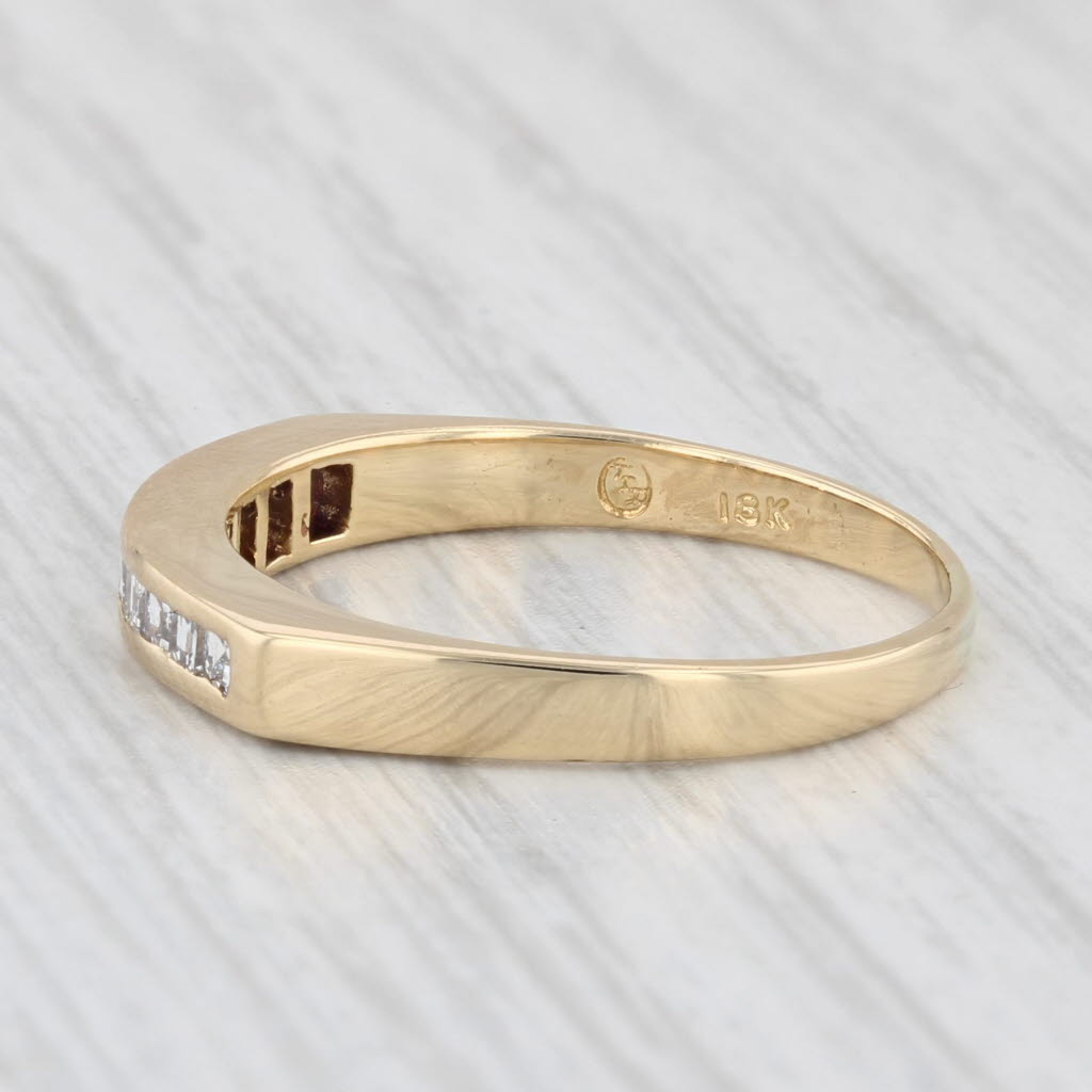 Light Gray 0.50ctw Diamond Wedding Band 18k Yellow Gold Size 7.5 Stackable Channel Set