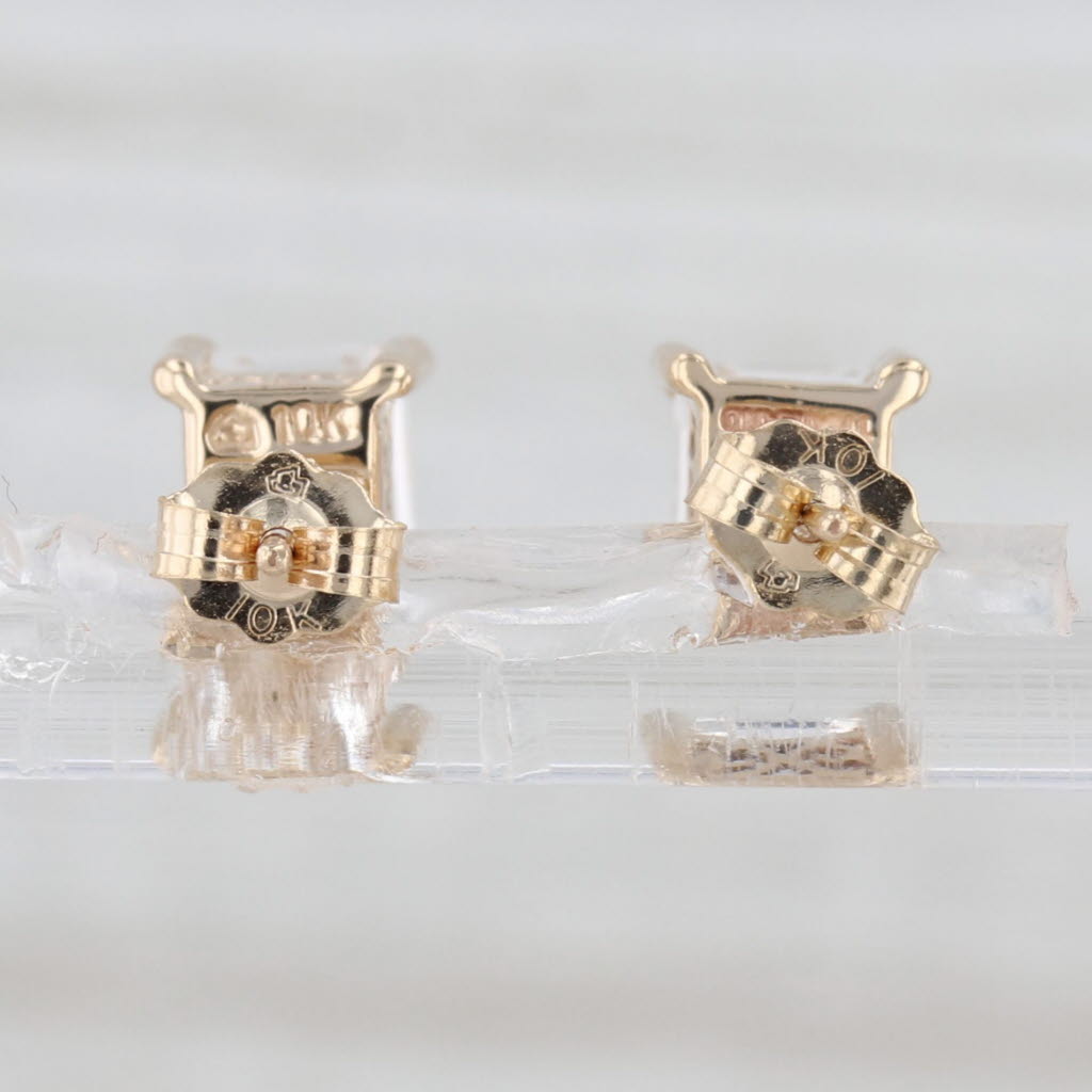 2.50ctw Colorless Topaz 10k Yellow Gold Emerald Cut Solitaire Studs