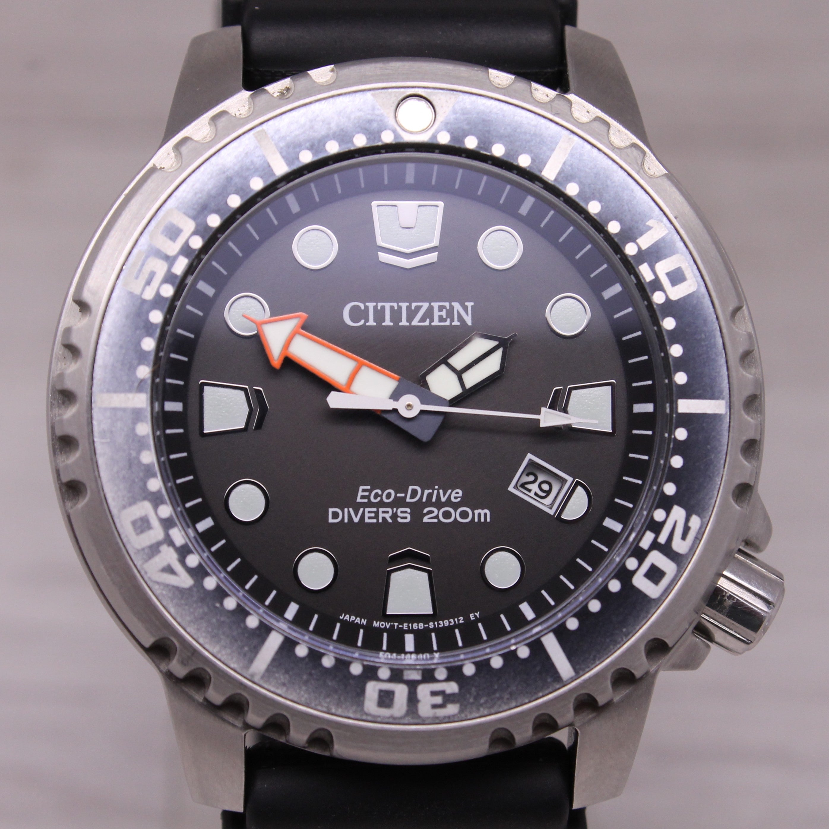 Citizen Promaster Mens Diver Watch 44mm Steel Date E168 Eco-Drive BN01