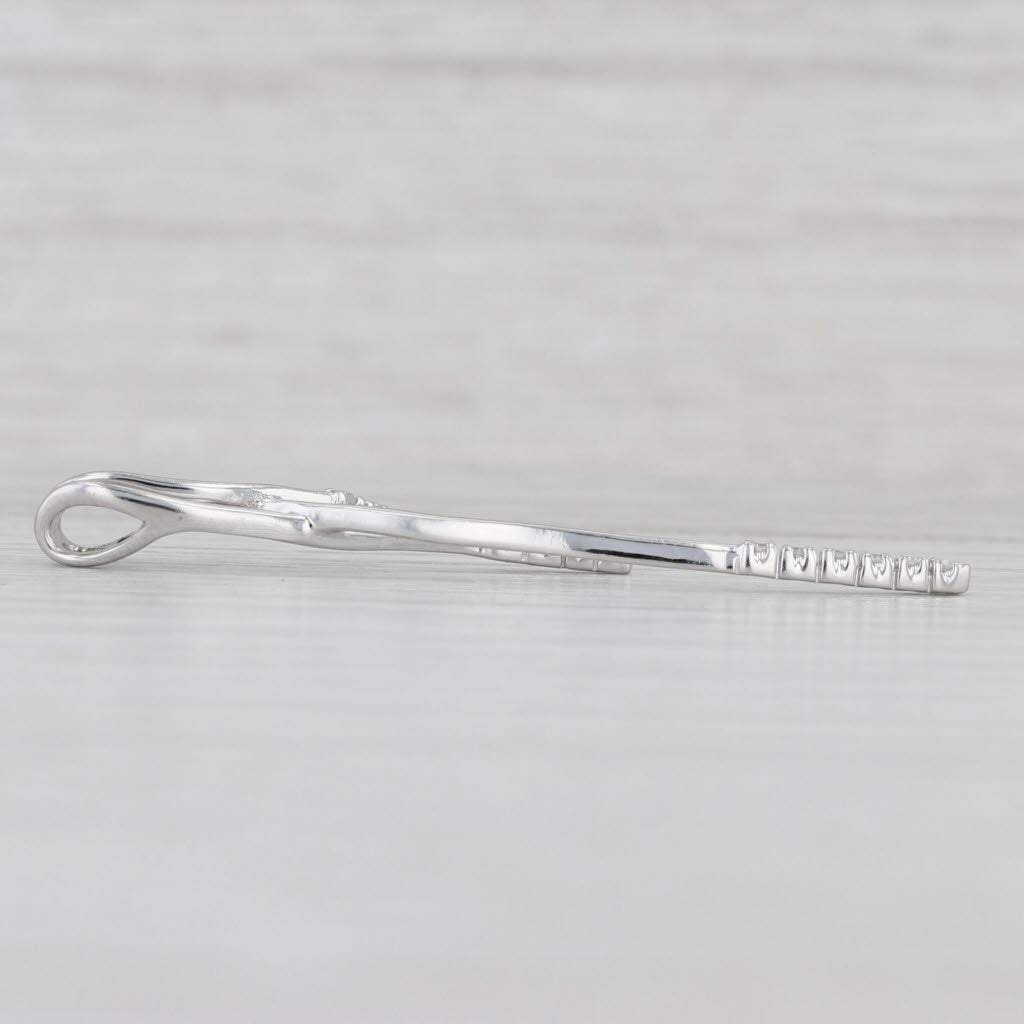 Light Gray Diamond Fringe Pendant 10k White Gold Drop