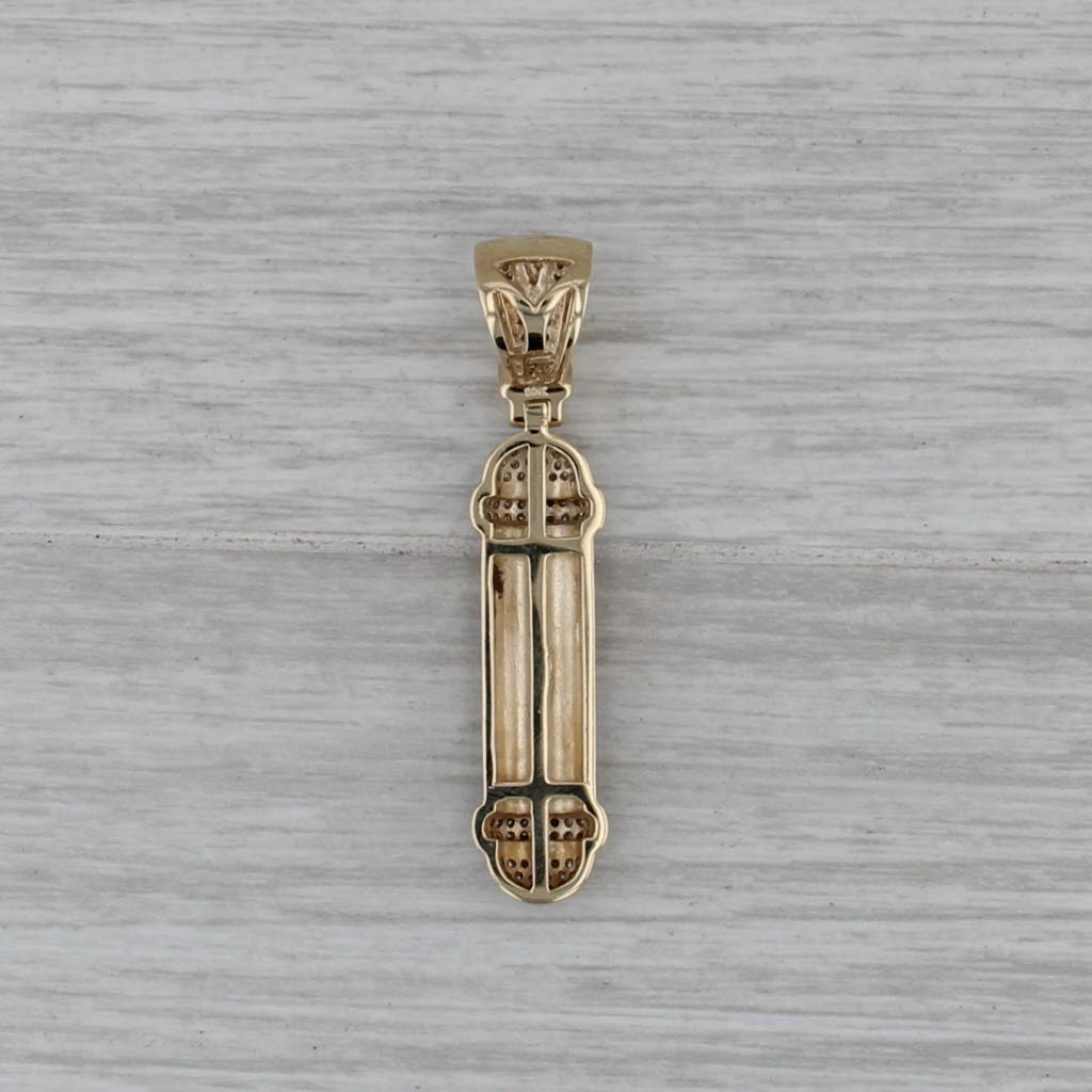 0.30ctw Diamond Barbershop Pendant 10k Yellow Gold Enamel