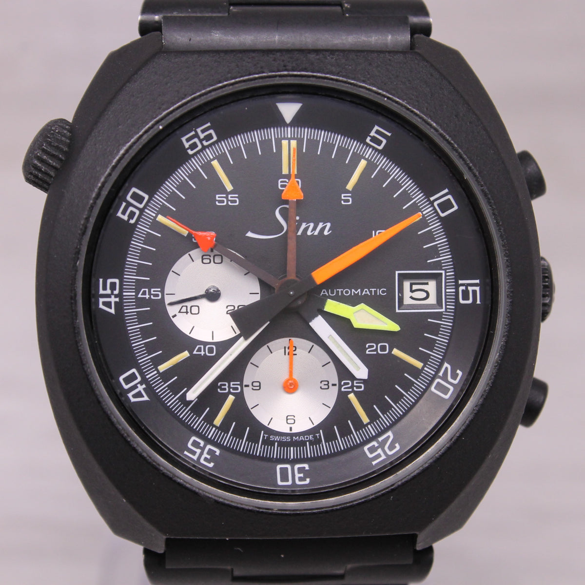 Vintage Sinn 140 43mm Black PVD Automatic Chronograph Near Mint Rare S