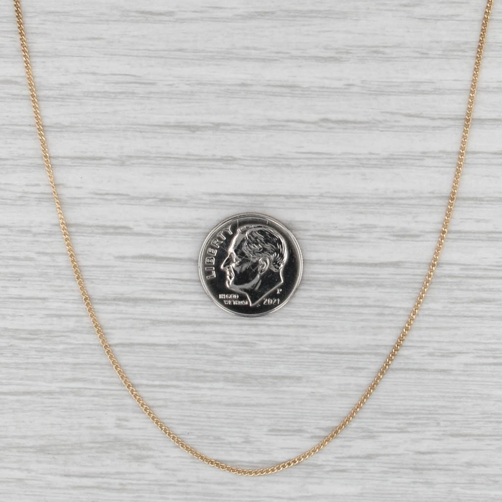 Curb Chain Necklace 14k Yellow Gold 16" 1.1mm