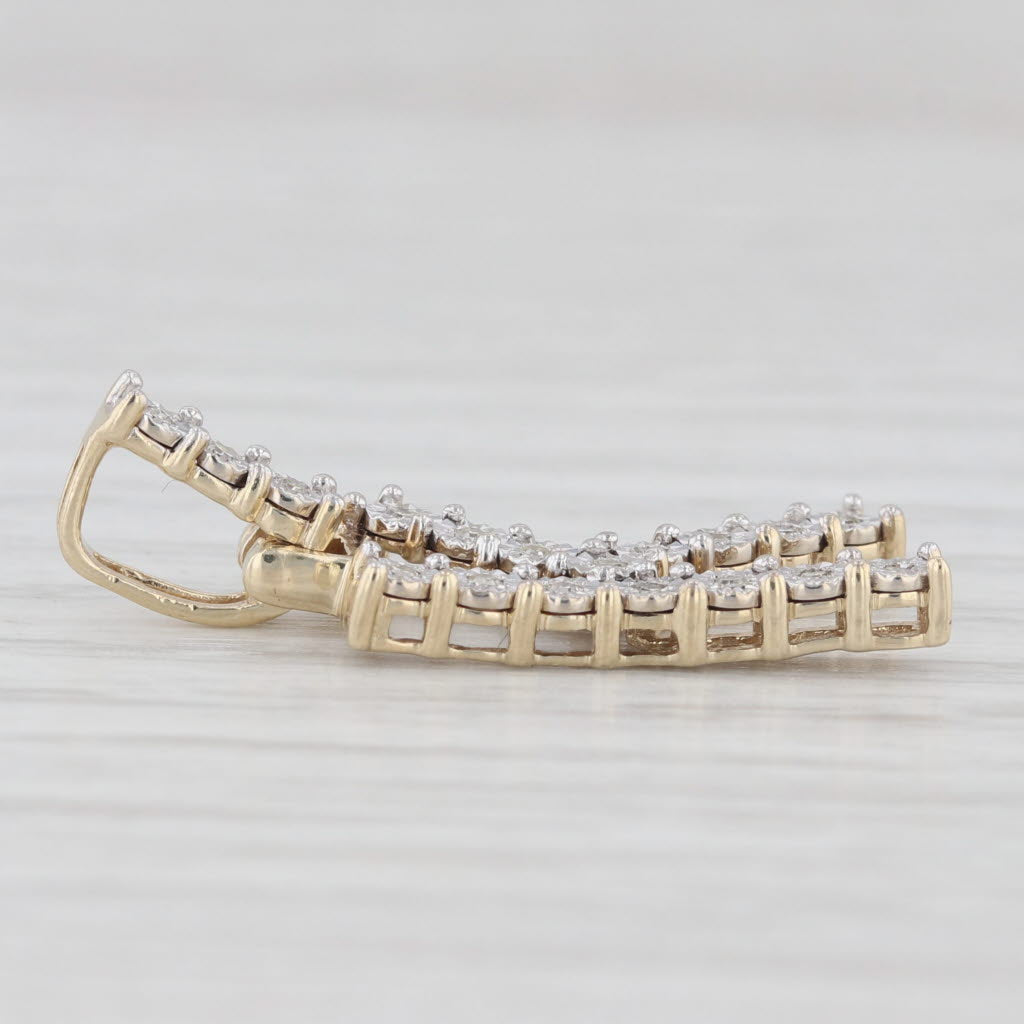 Light Gray Diamond Letter Initial "K" Pendant 10k Yellow Gold
