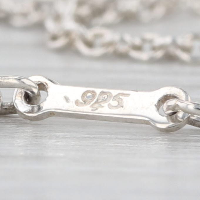 Tiffany & Co 1837 2001 Bar Pendant Necklace w/ Pouch Sterling Silver 18" Chain