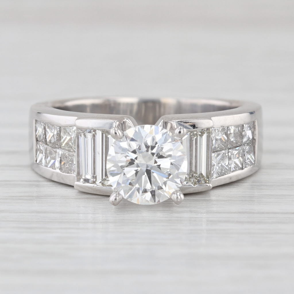 3.54ctw IGI Round Lab Grown Diamond Engagement Ring 18k White Gold Size 825-8.5