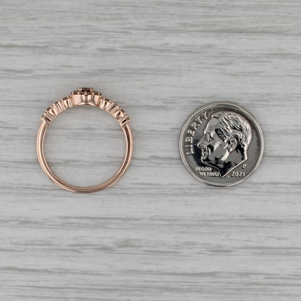 Le Vian 0.28ctw Champagne Diamond Halo Ring 14k Rose Gold Size 7 Engagement