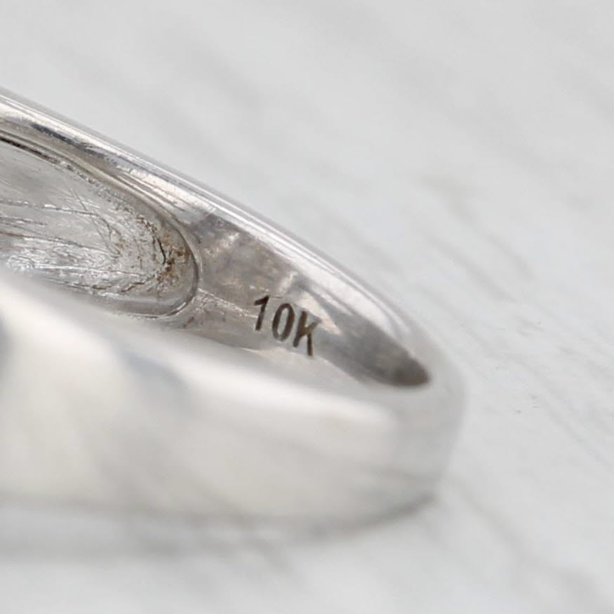 Light Gray 0.91ctw Princess Diamond Halo Engagement Ring 10k White Gold Size 7