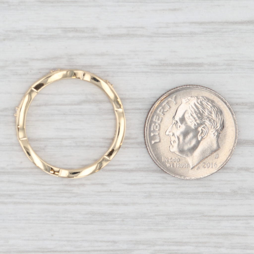 Light Gray New Scalloped Diamond Wedding Band 14k Yellow Gold Stackable Anniversary Ring