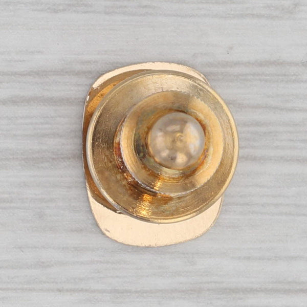 Vintage Diamond Tie Tac Pin 14k Yellow Gold Engravable Lapel