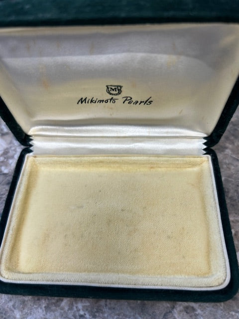 Rosy Brown Vintage Mikimoto Cultured Pearl Bar Brooch w/ Box 14k Yellow Gold