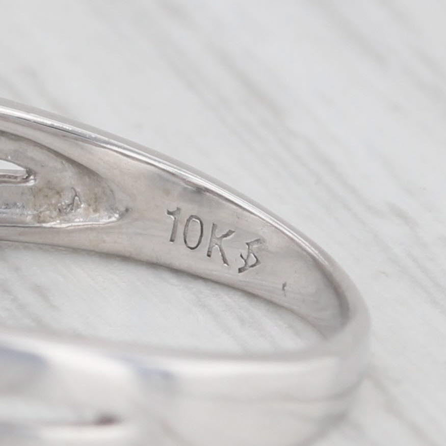 Light Gray 0.40ctw Diamond Halo Engagement Ring 10k White Gold Size 7