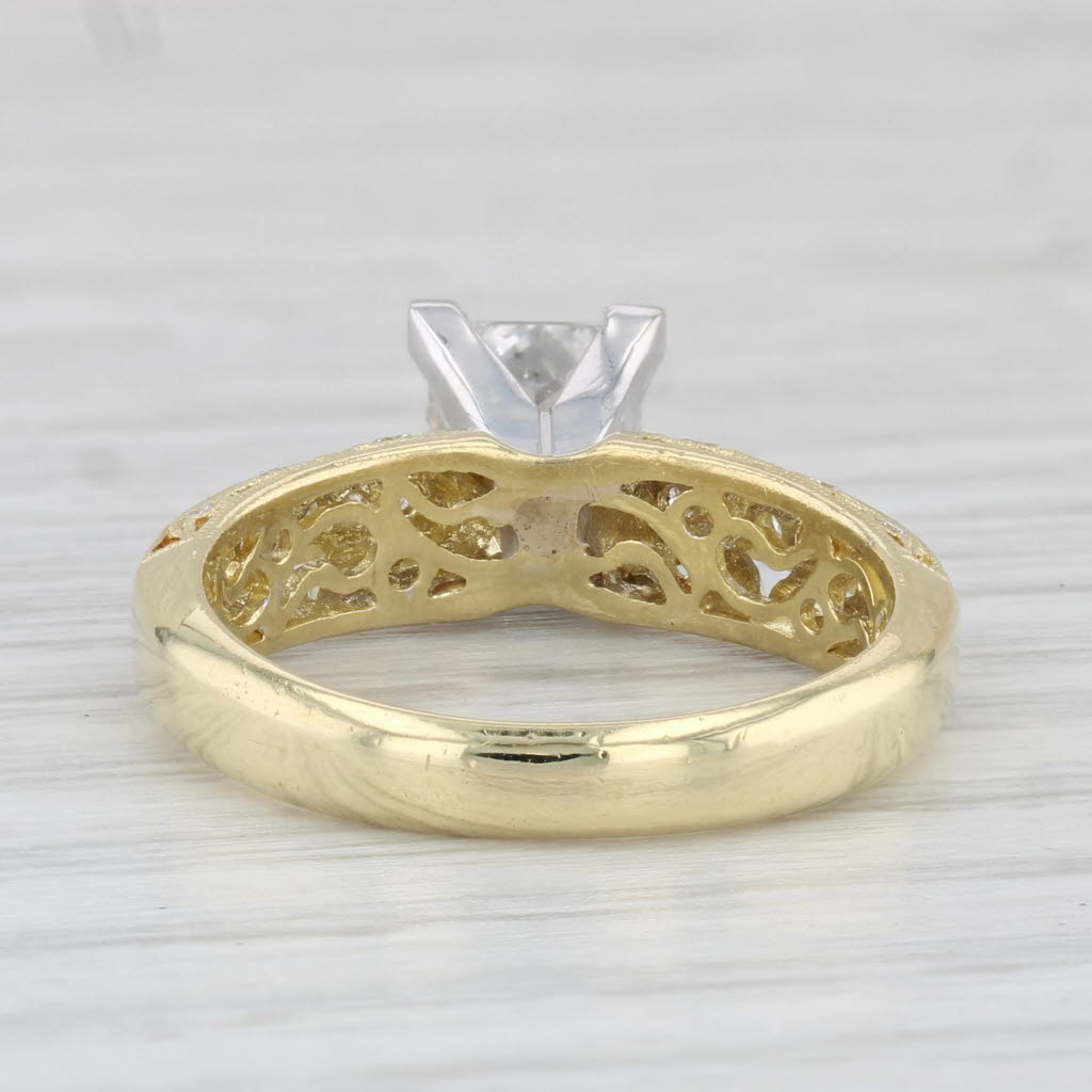 Light Gray Simon G 1.34ctw Princess Diamond Engagement 18k Yellow Gold Size 6.5 EGL USA