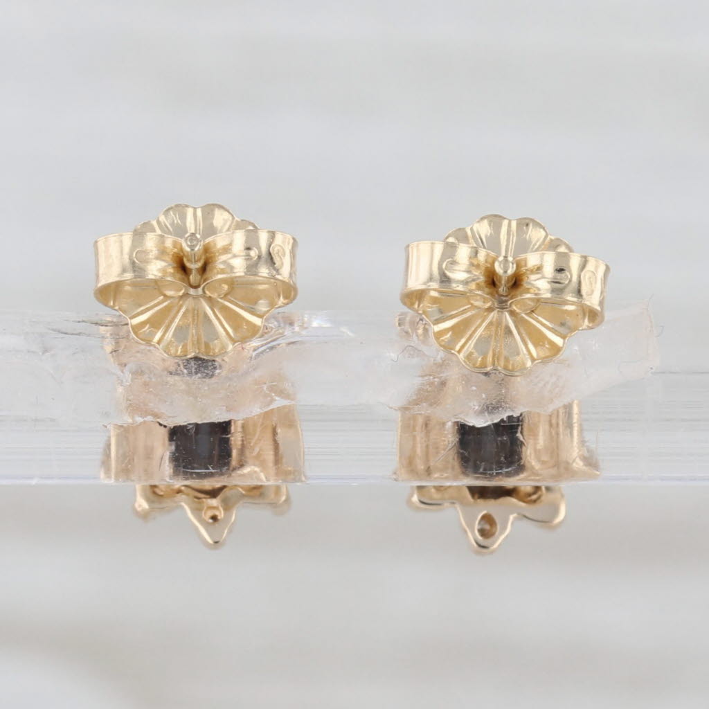 0.94ctw Blue Sapphire Diamond Halo Stud Earrings 14k Yellow Gold Small Studs