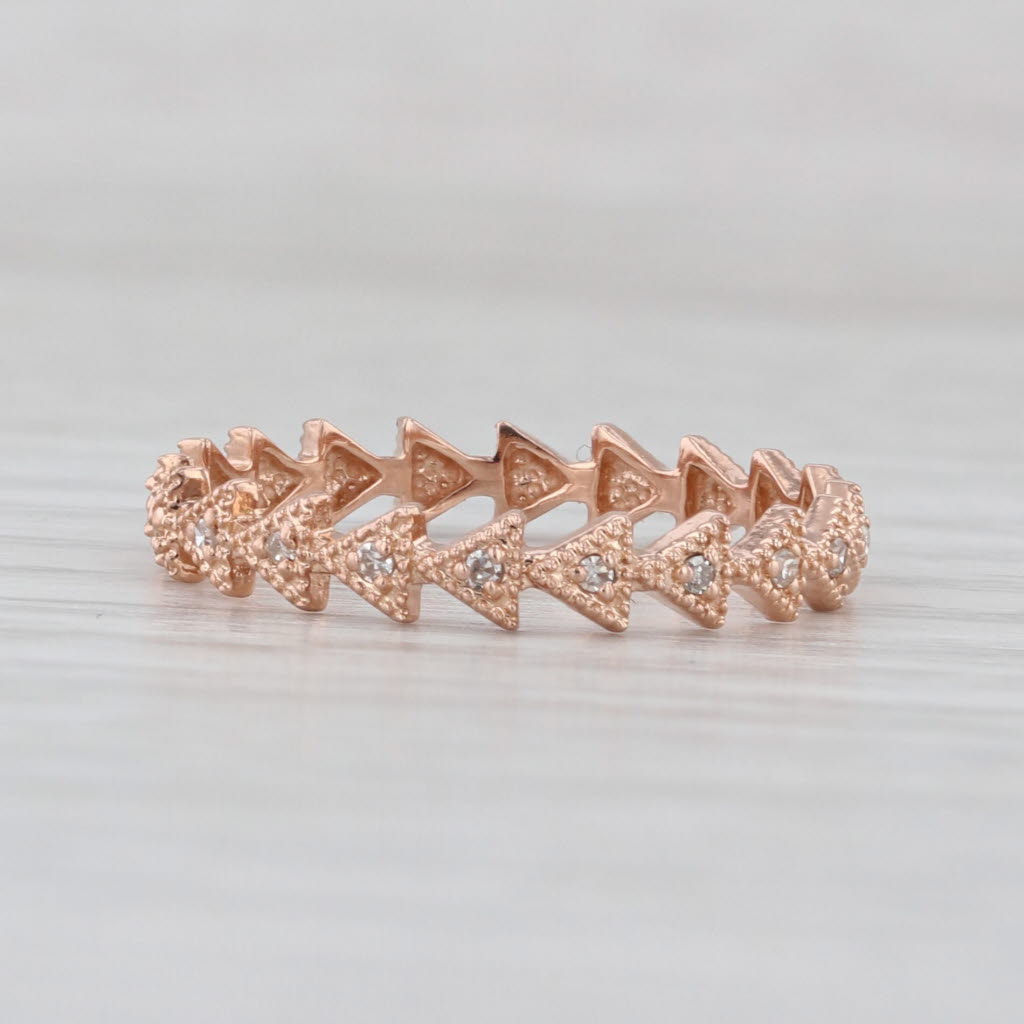 Diamond Eternity Band 14k Rose Gold Size 7 Stackable Wedding Ring