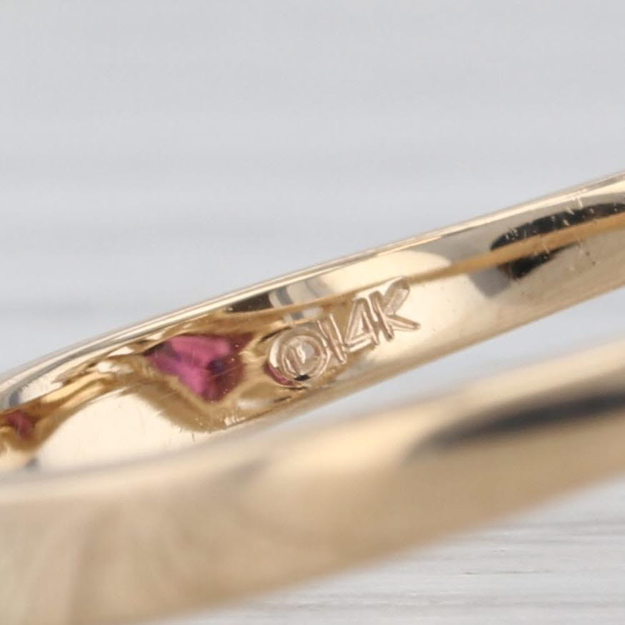 1.73ctw Rhodolite Garnet Diamond Bypass Ring 14k Yellow Gold Size 9.75