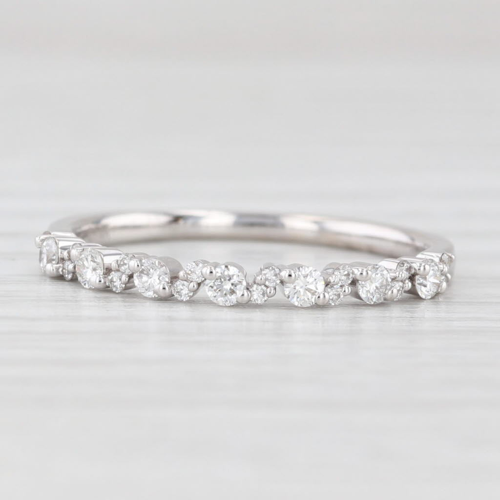 Light Gray New 0.25ctw Diamond Wedding Band 14k White Gold Stackable Anniversary Ring 6.5