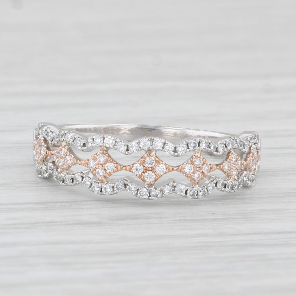 Light Gray Shane Co Diamond Ring 14k Gold Size 8 Wedding Stackable Band