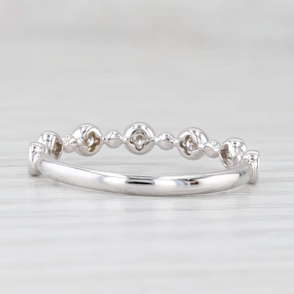 Light Gray New 0.20ctw Diamond Wedding Band 14k White Gold Stackable Anniversary Ring 6.5