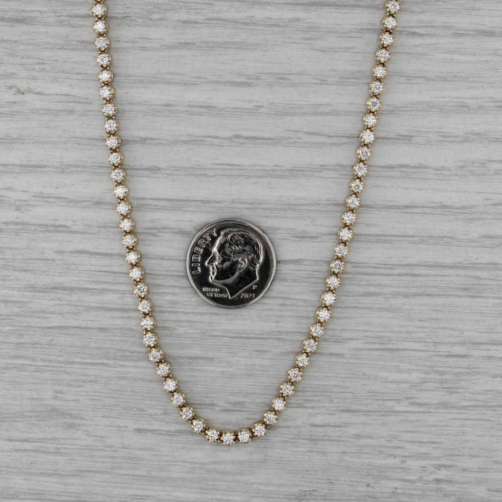 4.75ctw Lab Grown Diamond Tennis Necklace 14k Yellow Gold 19" 3mm VS2