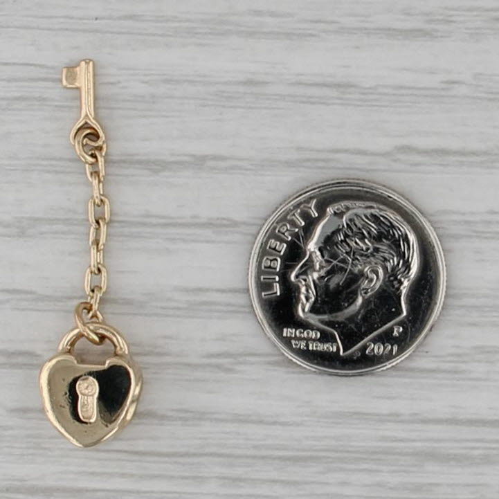Authentic Pandora Heart Lock & Key Charm 750341 14k Gold Bead Retired
