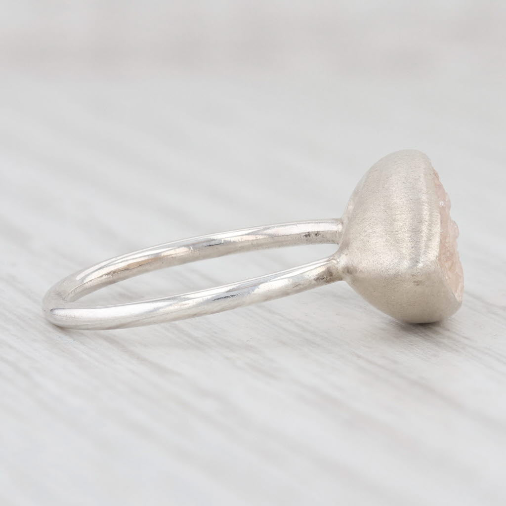 New Nina Wynn Druzy White Quartz Sterling Silver Statement Ring Statement Sz 7