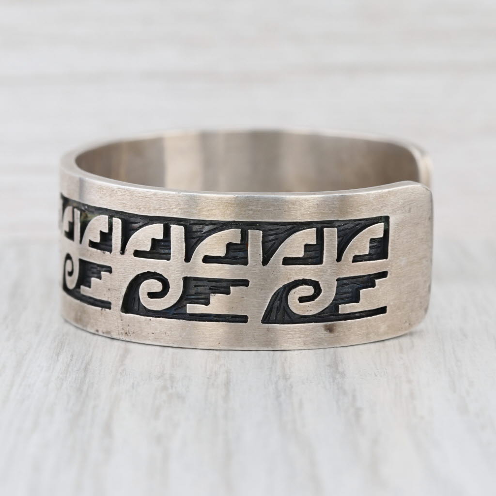 Lymann Nasyestewa Vintage Hopi Cuff Bracelet Sterling Silver Native American