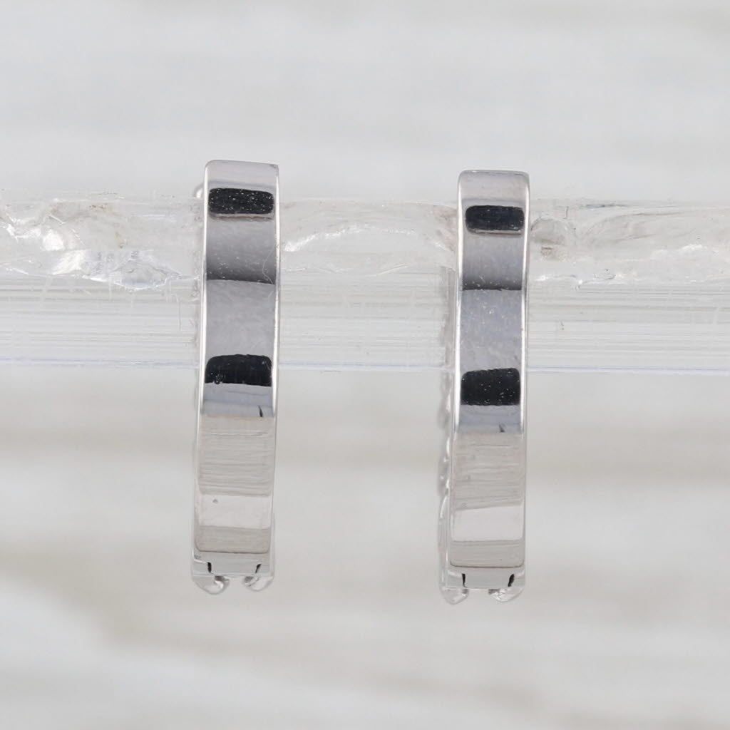 Roberto Coin 0.70ctw Diamond Hoop Huggie Earrings 18k White Gold Round Hoops