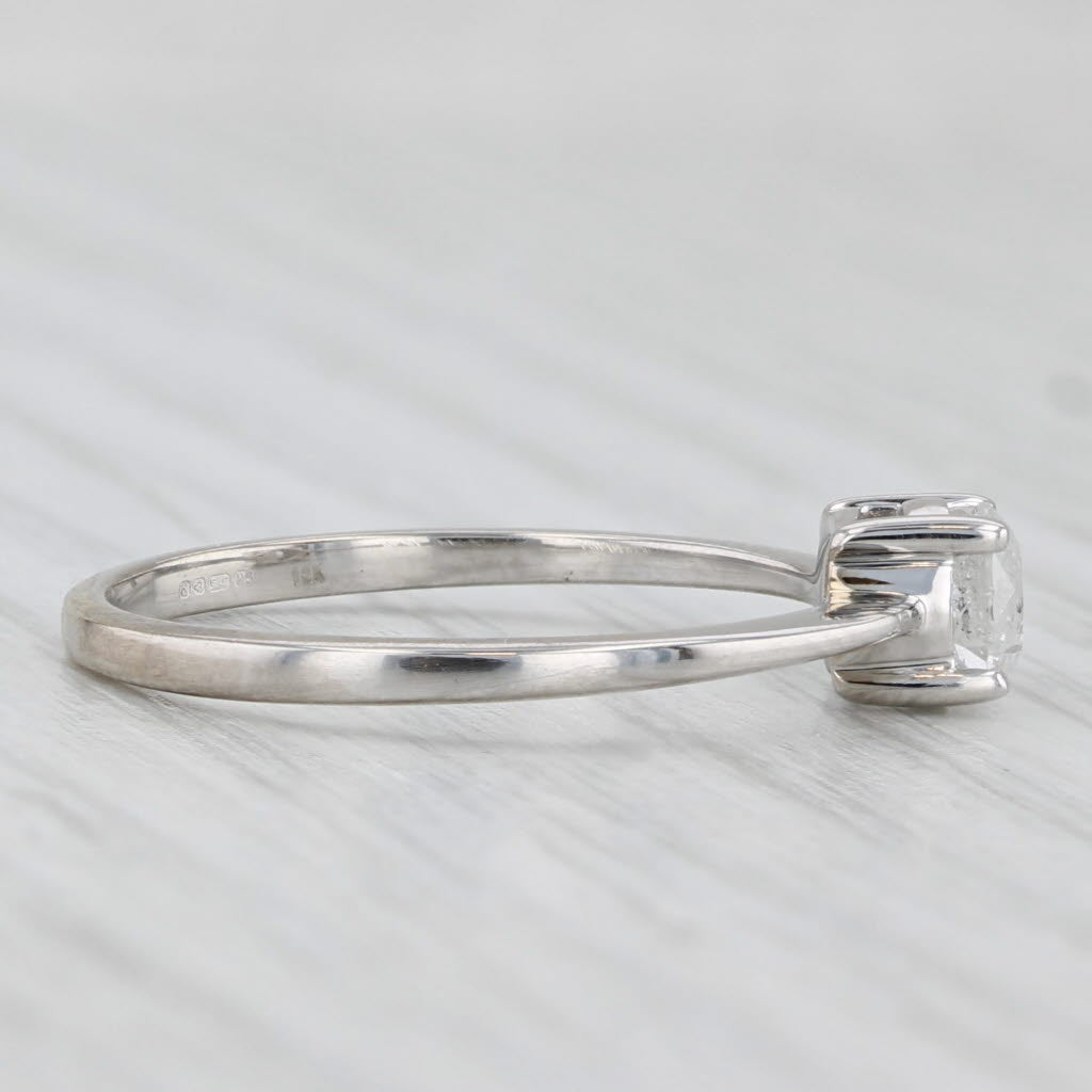 Light Gray 0.45ct Round Brilliant Solitaire Engagement Ring 10k White Gold Size 8