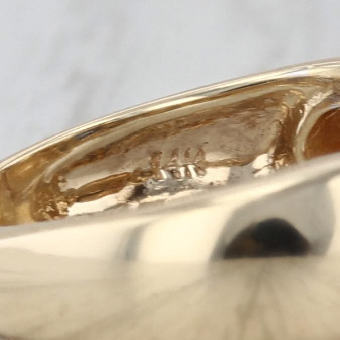Blue Sapphire Diamond Ring 14k Yellow Gold Size 6.5 Flexible Top