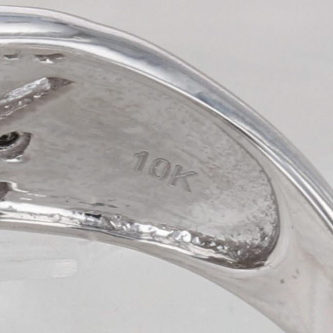 0.63ctw Black White Champagne Diamond Ring 10k White Gold Sz 6 Bridal Stackable