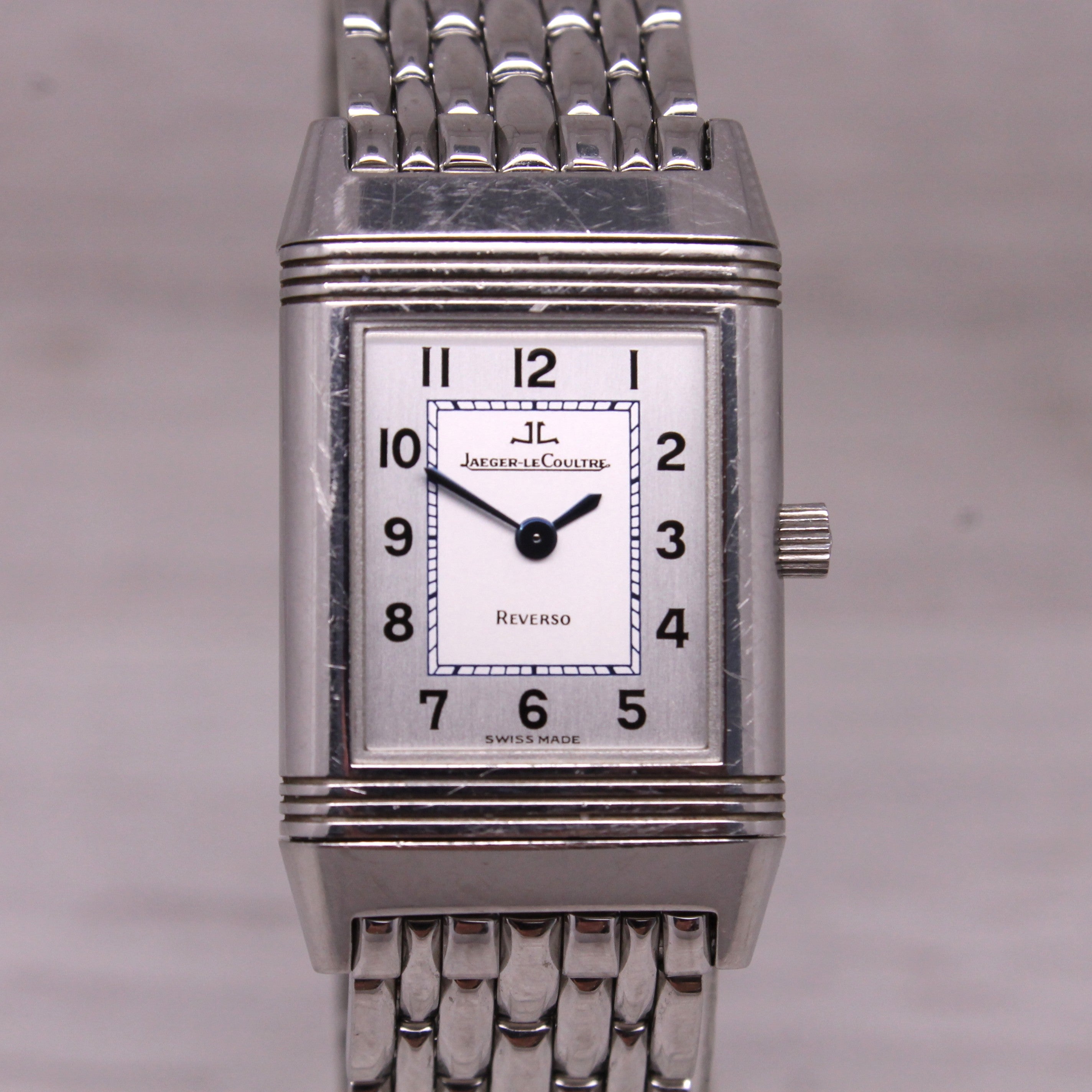 こじこじ Jaeger LeCoultre Reverso Ladies Steel Quartz Bracelet Watch 260.8.08 E