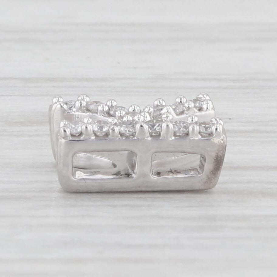 Light Gray 10K White Gold Very Small Diamond Letter Initial K