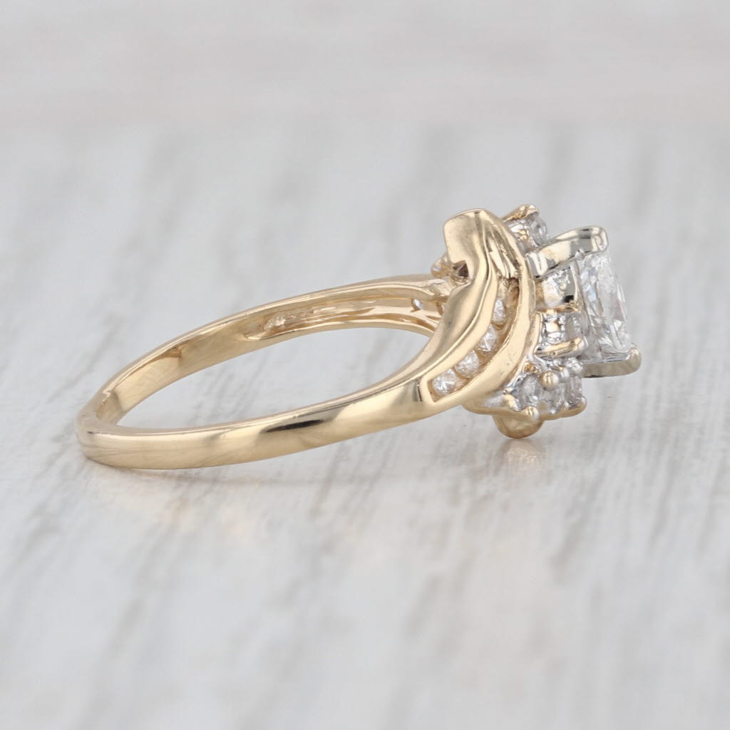 0.49ctw Marquise Diamond Bypass Ring 14k Yellow Gold Size 6.75 Engagement