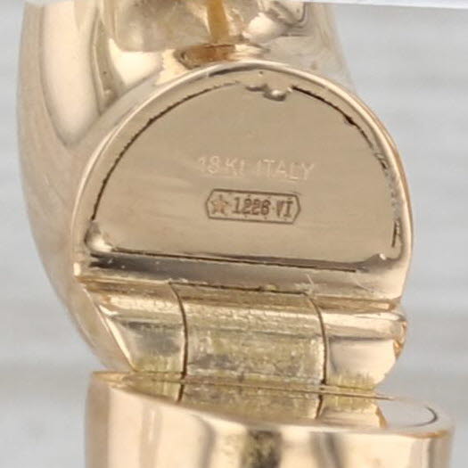 Roberto Coin Hoop Huggy Earrings w/ Box 18k Gold Hinged Snap Top Round Hoops
