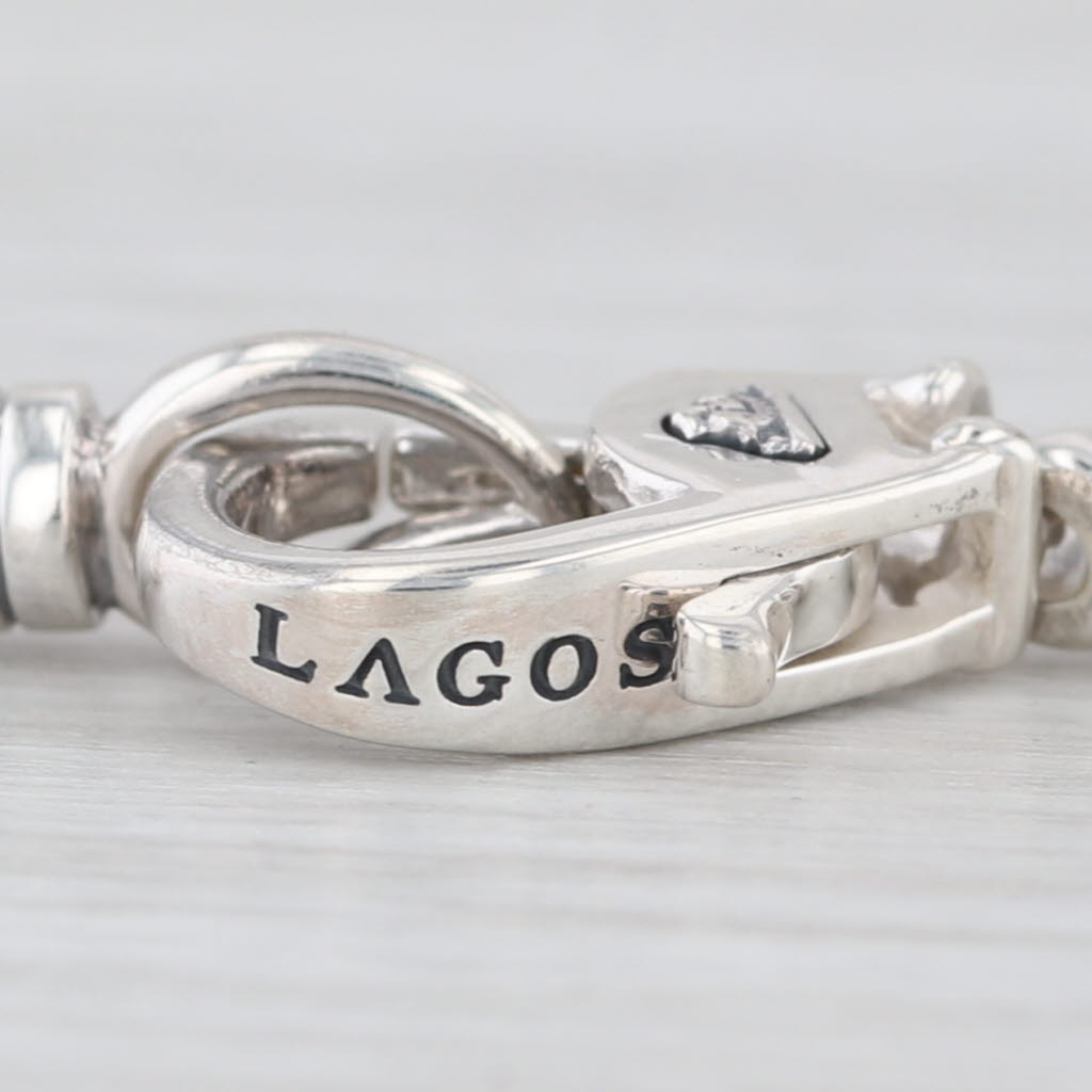 Lagos Caviar Bubbly Petite Graduated Bead Necklace Sterling Silver Card & Pouch