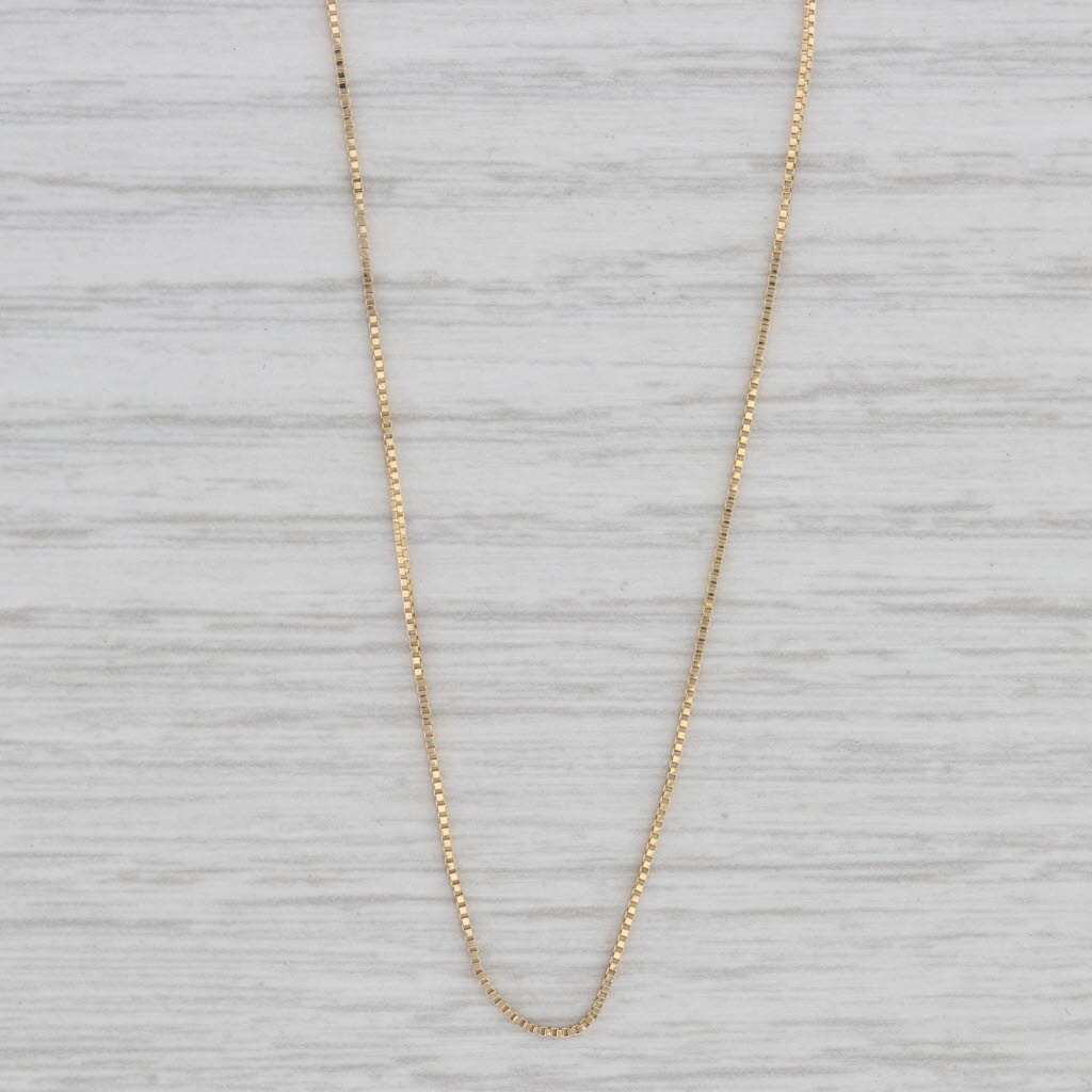 Gray 18" Box Chain Necklace 14k Yellow Gold 0.6mm